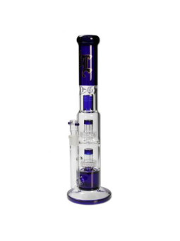 Bong 'Black Leaf' Drum Percolator Blue cu Gheata H-460mm