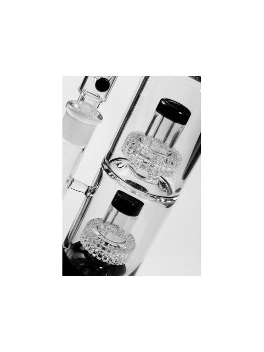 Bong 'Black Leaf' Drum Percolator Black cu Gheata H-460mm