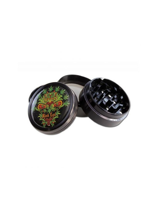 Grinder 'Black Leaf' Skull Leaf - 4Part Ø-50mm