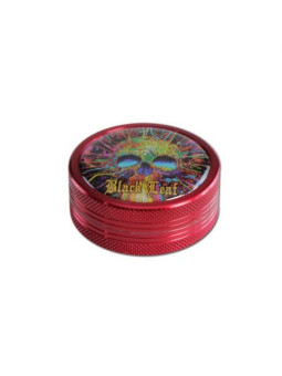 Grinder 'Black Leaf' Cyber Skull Red - 2Part Ø-50mm