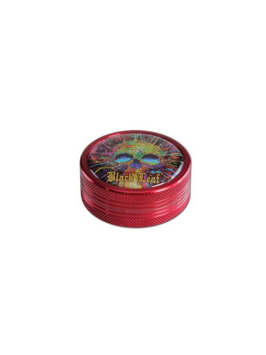 Grinder 'Black Leaf' Cyber Skull Red - 2Part Ø-50mm