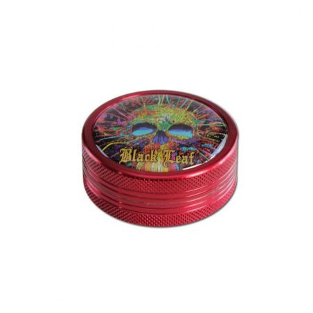 Grinder 'Black Leaf' Cyber Skull Red - 2Part Ø-50mm