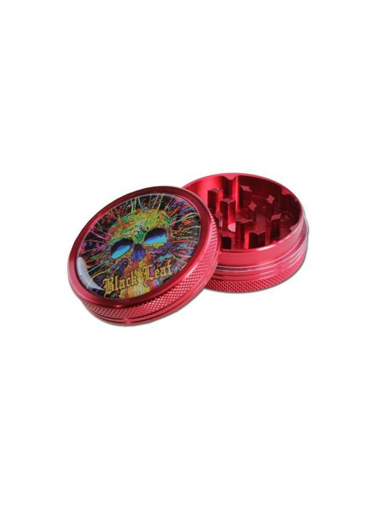 Grinder 'Black Leaf' Cyber Skull Red - 2Part Ø-50mm