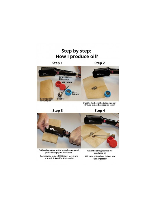 'Oil Black Leaf' Rosin Press white