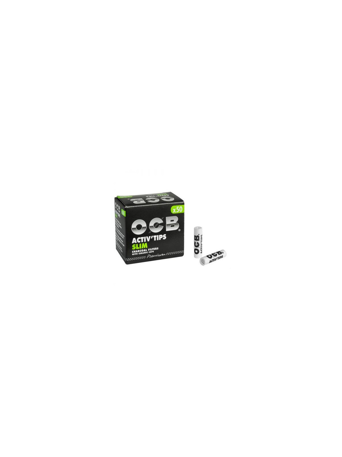Filtre SLIM 'OCB' Carbon Activ ø7mm x50buc.