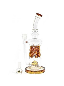 Bong 'Tsunami' Shower Head Twist Perc Recycler H-300mm