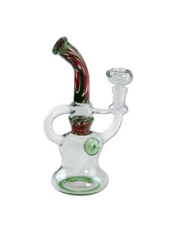 Bong Recycler Glass Green H-210mm