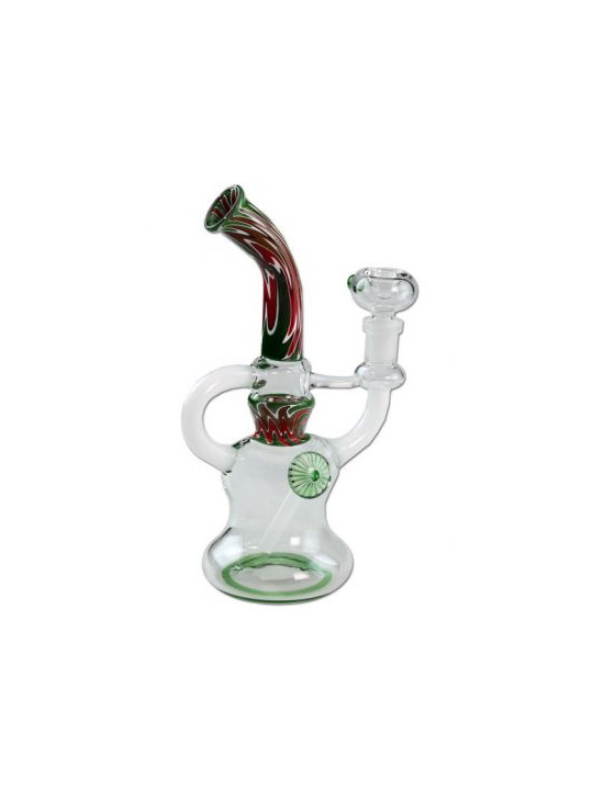Bong Recycler Glass Green H-210mm
