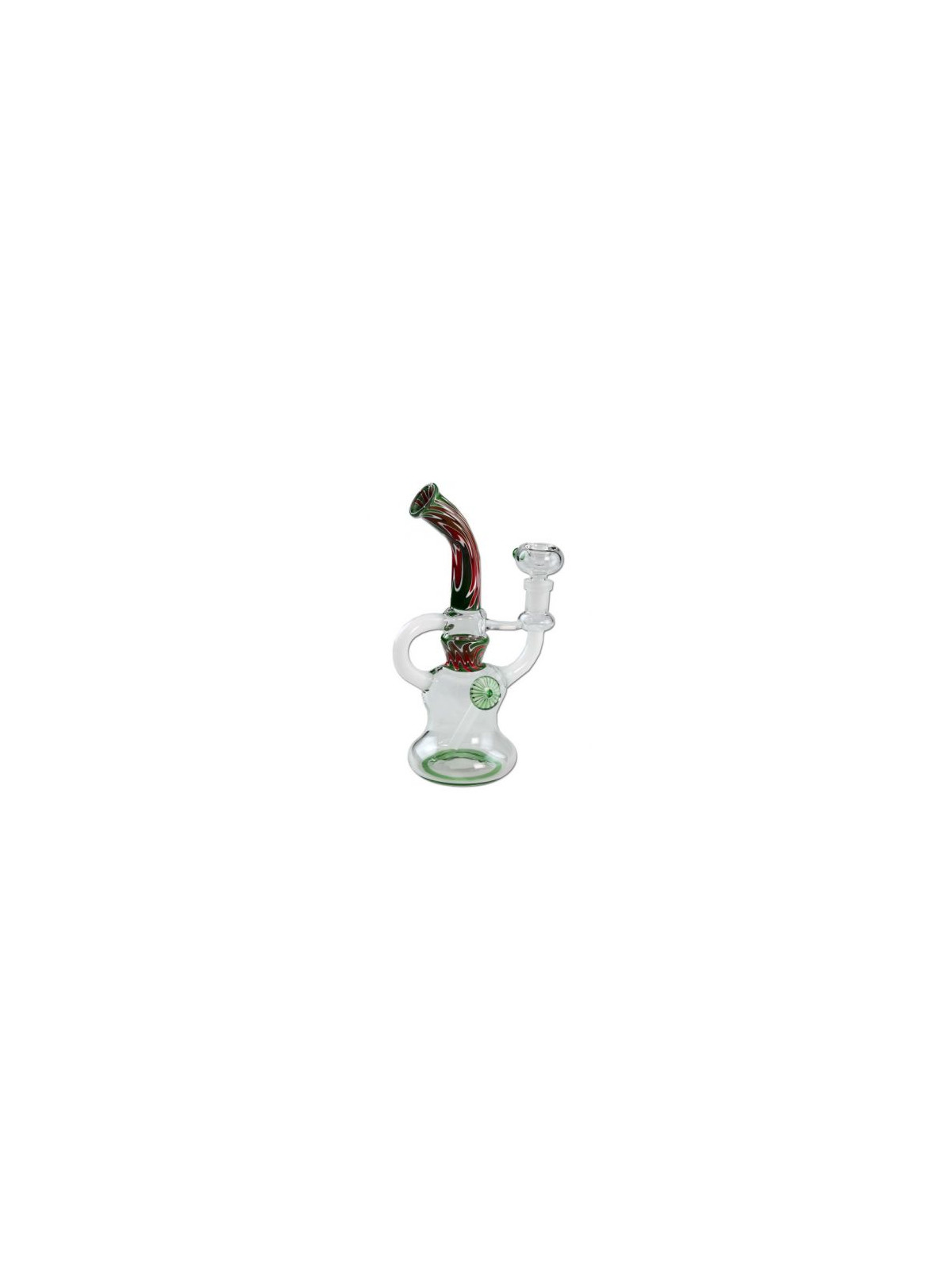 Bong Recycler Glass Green H-210mm