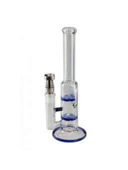 Bong 'Black Leaf' '2-Turbine' w. Titanium Oil Nail 'T2' H-255mm