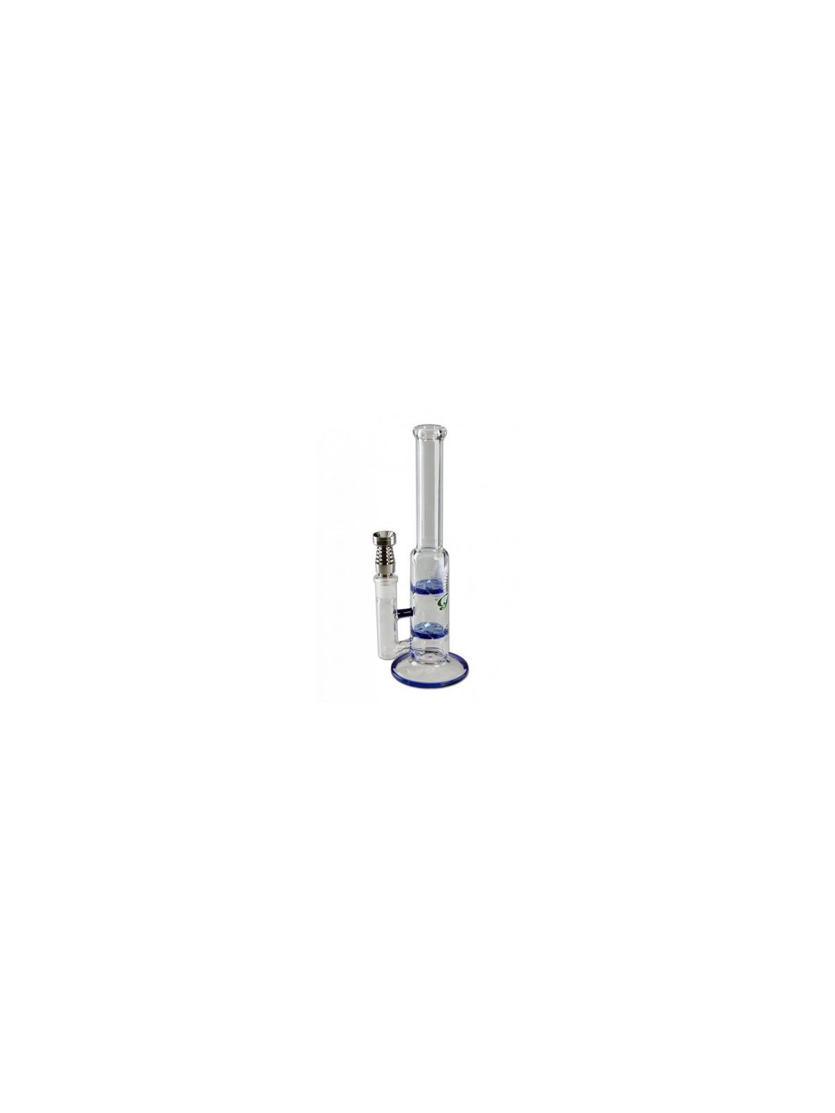 Bong 'Black Leaf' '2-Turbine' w. Titanium Oil Nail 'T2' H-255mm