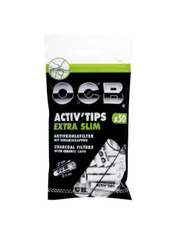 Filtre EXTRA SLIM 'OCB' Carbon Activ ø6mm x 50buc Slim.