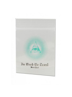Pungi Zip-Lock 'In Weed We Trust' 35x35mm. - x100buc.
