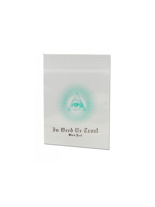 Pungi Zip-Lock 'In Weed We Trust' 35x35mm. - x100buc.