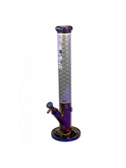 Bong 'Blaze' Edged Rainbow 'Effect Blue/Lilac' H-450mm