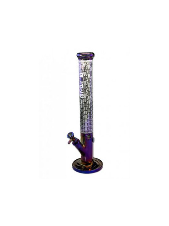 Bong 'Blaze' Edged Rainbow 'Effect Blue/Lilac' H-450mm