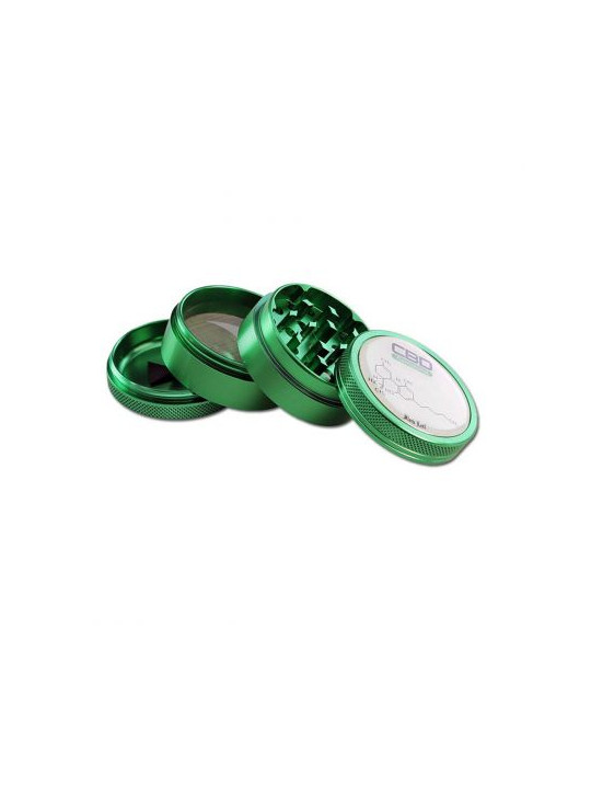 Grinder 'Black Leaf' CBD - 4Part Ø-50mm