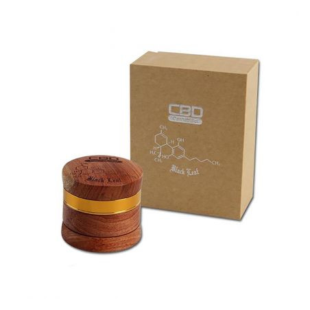 Grinder 'Black Leaf' Wood CBD - 4Part Ø-60mm