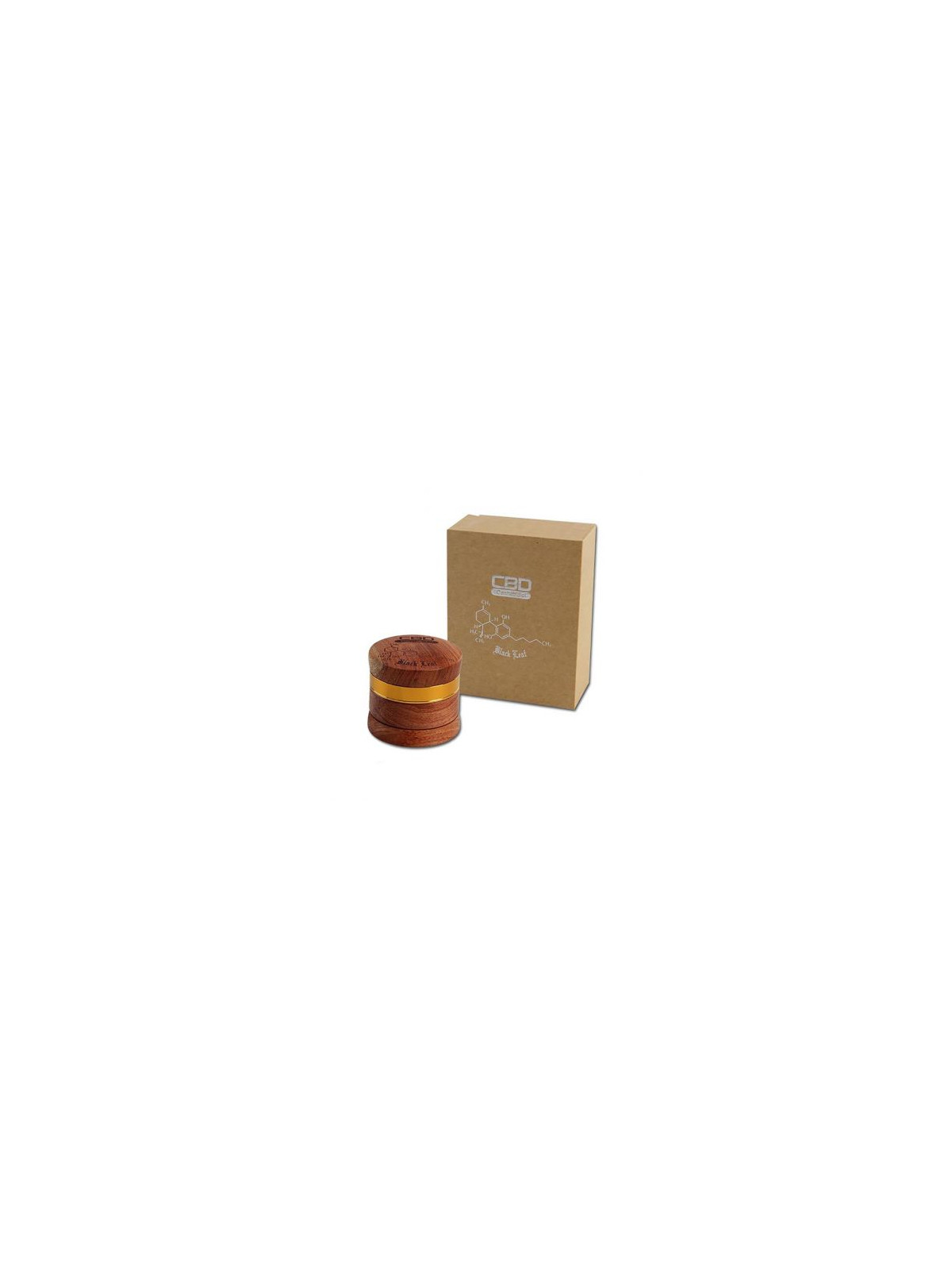 Grinder 'Black Leaf' Wood CBD - 4Part Ø-60mm