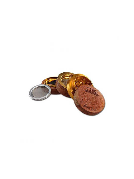 Grinder 'Black Leaf' Wood CBD - 4Part Ø-60mm