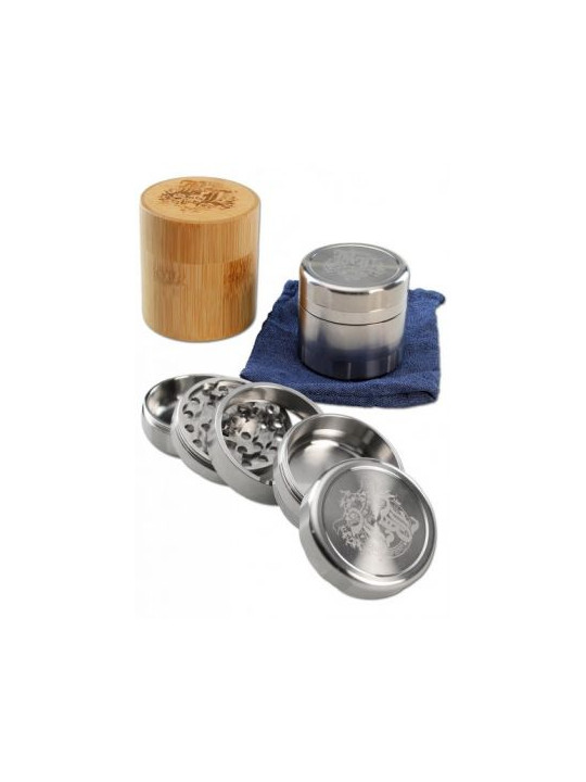 Grinder 'Black Leaf' Deluxe din Otel Inoxidabil - 5Part Ø-59mm