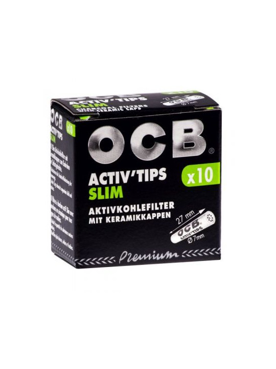 Filtre SLIM 'OCB' Carbon Activ ø7mm x10buc