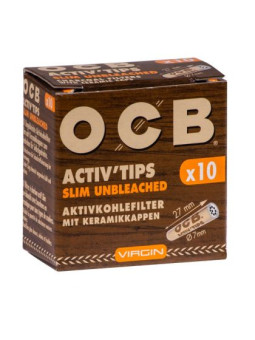 Filtre SLIM 'OCB' Carbon Activ Virgin ø7mm x10buc