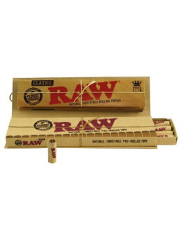 Foite 'RAW' din Canepa King Size Slim cu Filtre Pre-rulate