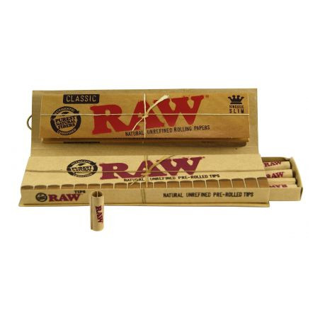 Foite 'RAW' din Canepa King Size Slim cu Filtre Pre-rulate
