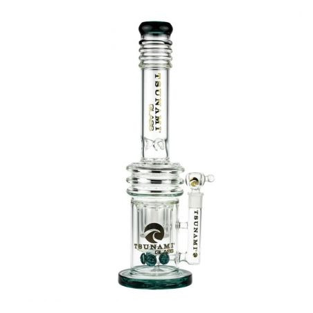 Bong 'Tsunami' Button Double Honeycomb Green H-400mm
