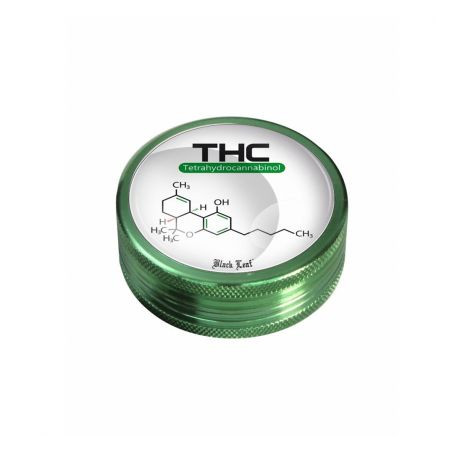 Grinder 'Black Leaf' THC - 2Part Ø-50mm