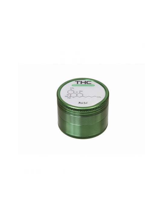 Grinder 'Black Leaf' THC - 4Part Ø-50mm