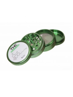 Grinder 'Black Leaf' THC - 4Part Ø-50mm
