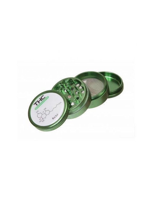 Grinder 'Black Leaf' THC - 4Part Ø-50mm