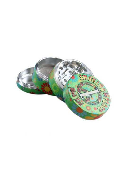 Grinder 'Black Leaf' Smoking for Peace - 4Part Ø-54mm