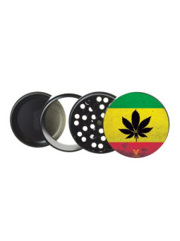 Grinder Non-Stick 'V-SYNDICATE' din Ceramica 'Rasta Leaf' - 4Part Ø-55mm