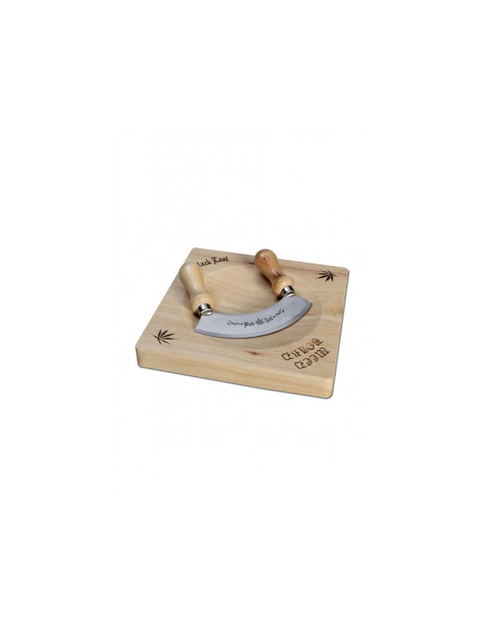'Black Leaf' Weed board & Curved Chopping Knife