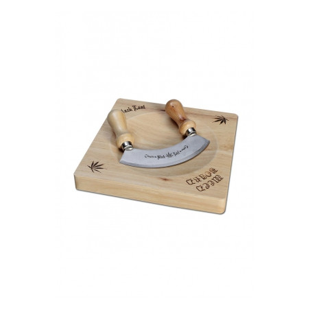 'Black Leaf' Weed board & Curved Chopping Knife