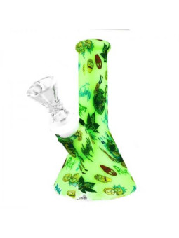 Bong 'Cartoons' din Silicon 'Green' H-120mm