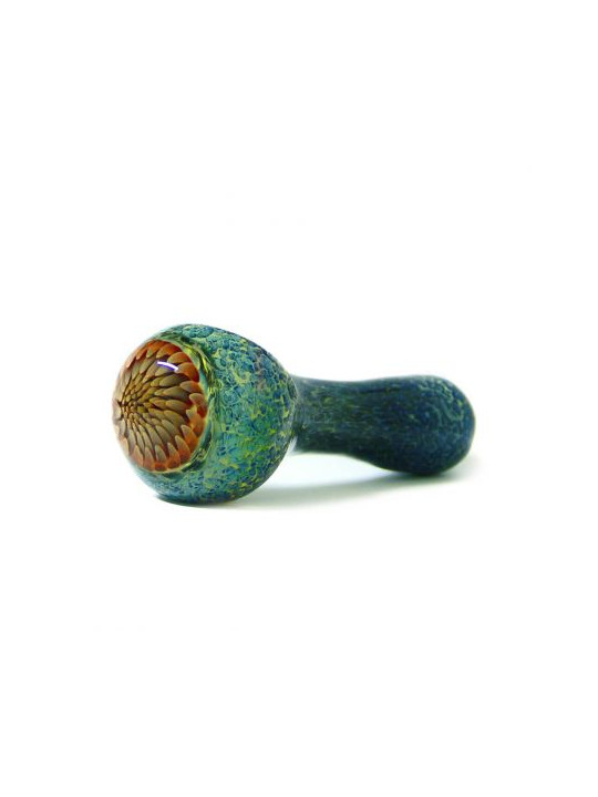 Pipa din Sticla 'Abstract Cool Vortex' Teal - 13cm