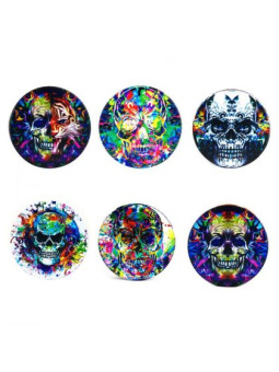 Grinder 'Best Buds' din Metal 'Psy Flames Skulls' - 4Part Ø-50mm
