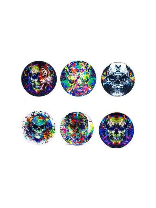 Grinder 'Best Buds' din Metal 'Psy Flames Skulls' - 4Part Ø-50mm