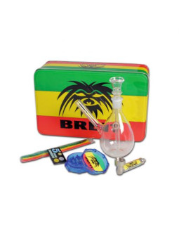 Set Mini Bong 'BREIT' cu Grinder si Pipa H-145mm