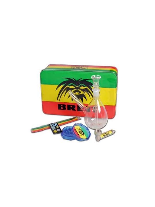 Set Mini Bong 'BREIT' cu Grinder si Pipa H-145mm