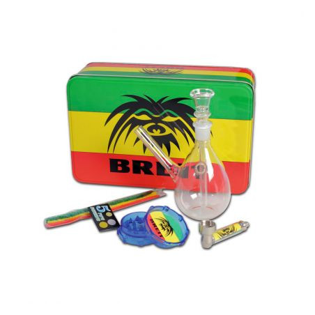 Set Mini Bong 'BREIT' cu Grinder si Pipa H-145mm