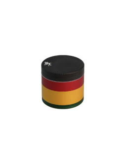 Grinder 'Black Leaf' Rasta Aluminium Matt - 4Part Ø-49mm
