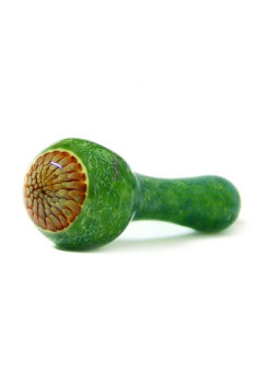 Pipa din Sticla 'Abstract Cool Vortex' Green - 13cm