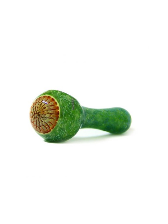 Pipa din Sticla 'Abstract Cool Vortex' Green - 13cm