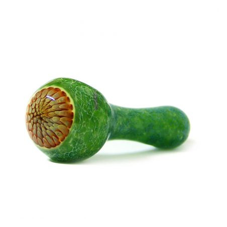 Pipa din Sticla 'Abstract Cool Vortex' Green - 13cm