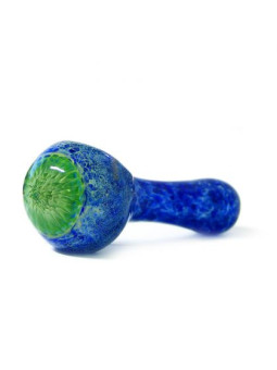 Pipa din Sticla 'Abstract Cool Vortex' Blue - 13cm